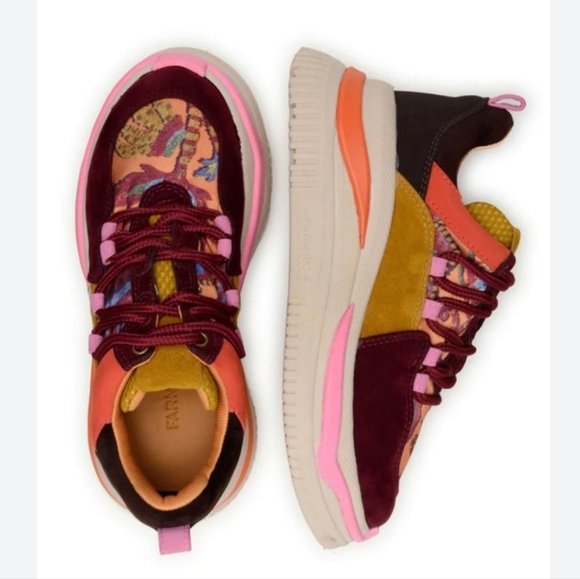 NIB FARM Rio Tropical vibe multi color platform sneakers shoes 39 8